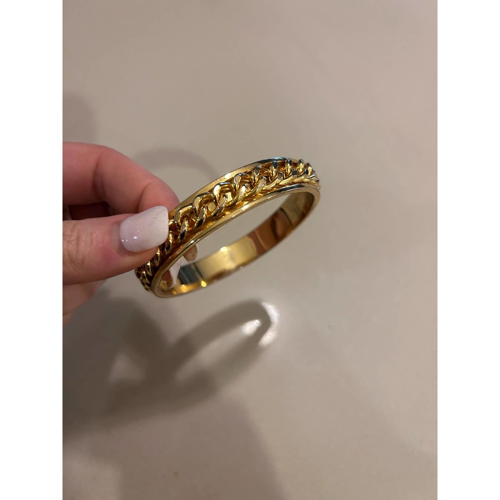 Gold Link Bangle Bracelet